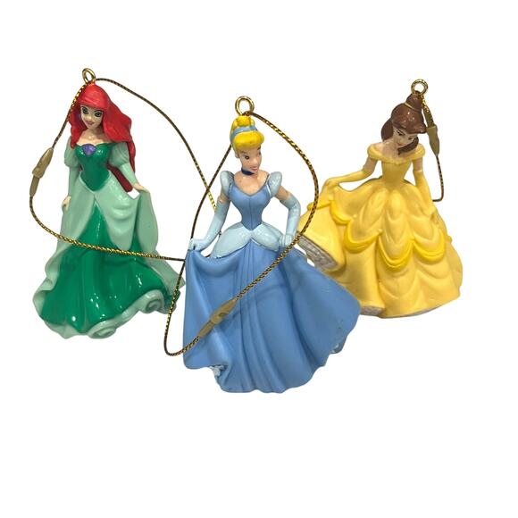 Disney Princess Ariel, Belle, And Cinderella Christmas Ornaments - Picture 1 of 6
